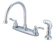 Kingston Brass KB8791NFLSP Double Handle 8 Centerset Kitchen Faucet with Matchi