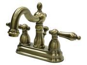 Kingston Brass KB1603AL Heritage 4 Inch Centerset Lavatory Faucet with Metal Lever Handle Vintage Brass