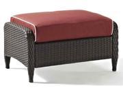 Outdoor Wicker Ottoman in Brown