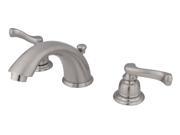ROYALE WIDE SPREAD FAUCET SCROLL HDL. Satin Nickel Finish
