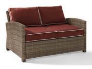 Outdoor Wicker Loveseat in Sangria