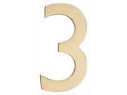 Floating House Number 3 in Polished Brass Finish 2.8 in. W x 5 in. H 0.28 lbs.