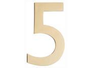 Floating House Number 5 in Polished Brass Finish 3 in. W x 5 in. H 0.31 lbs.