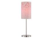 Lite Source Table Lamp Chrome Red Laser Cut Fabric Shade E27 CFL 13W LS 22720RED