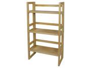 3 Tier Folding Student Bookcase in Natural Finish