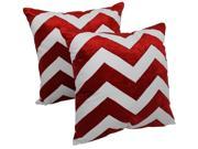 Throw Pillows in Crimson and Ivory Set of 2