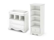 Changing Table with Shelving Unit in Pure White