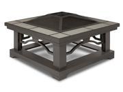 Crestone Wood Burning Fire Pit in Gray Tile