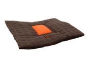 Waffle Square Cushion Pet Bed in Coffee Suede Medium