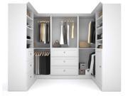 Corner Storage Units with Drawers in White