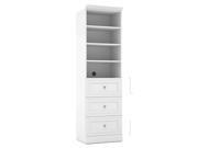 25 in. Storage Unit with Drawers in White
