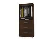 36 in. Storage Unit with 3 Drawer in Chocolate Finish