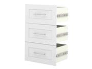 25 in. Storage Unit with 3 Drawers in White