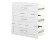 36 in. Storage Unit with 3 Drawers in White