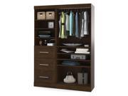 61 in. Storage Unit with 3 Drawers in Chocolate Finish