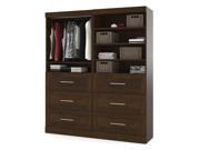 72 in. Storage Unit with 3 Drawers in Chocolate Finish