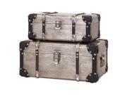 2 Pc Baker Aluminum Clad Suitcases