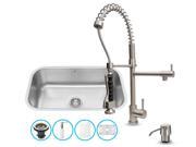 Kitchen Sink and Faucet Set with Pull Down Spray Head