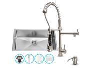 32 in. Undermount Stainless Steel Kitchen Sink and Faucet Set