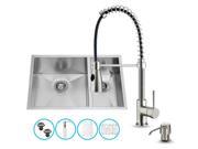 29 in. Double Bowl Kitchen Sink and Faucet Set