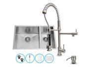 All in One 29 in. Double Bowl Kitchen Sink and Faucet Set