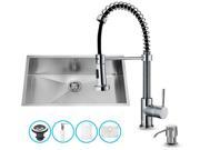 All in One 30 in. Undermount Kitchen Sink and Chrome Faucet Set