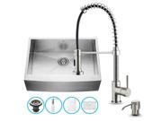 30 in. Stainless Steel Kitchen Sink and Faucet Set