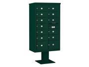 4C Pedestal Mailbox with 11 MB2 Doors in Green