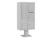 Durable Double Column 4C Pedestal Mailbox in Gray