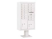 Durable Double Column 4C Pedestal Mailbox in White