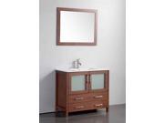 36 in. Solid Wood Sink Vanity with Mirror in Cherry Finish