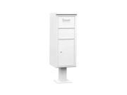 Tall Pedestal Collection Box in White