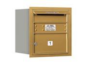 Horizontal Mailbox with Rear Loading in Gold