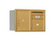 Double Column Horizontal Mailbox with Rear Loading in Gold