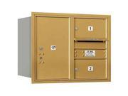 6 Door Horizontal Mailbox with Rear Loading in Gold