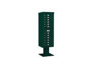 4C Pedestal Mailbox with 12 MB1 Doors in Green