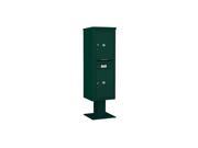 4C Pedestal Mailbox with Parcel Locker in Green