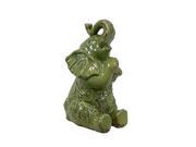 BENZARA BRU 129708 Green Patterned Ceramic Elephant