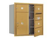 8 Door High USPS Accessed Horizontal Mailbox in Gold