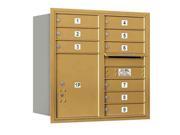 8 Door High Horizontal Mailbox with USPS Access in Gold