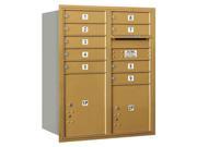 Private Access Rear Loading Horizontal Mailbox in Gold