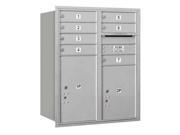 USPS Accessed Mailbox with 10 Doors in Aluminum Finish