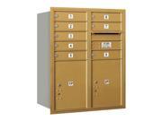 10 Door Horizontal Mailbox with Master Commercial Locks in Gold