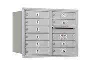 USPS Access Horizontal Mailbox 6 Door High Unit in Aluminum