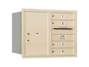 USPS Access Horizontal Mailbox with 4 MB1 Doors in Sandstone