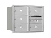 USPS Access Horizontal Mailbox with 5 MB2 Doors in Aluminum