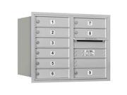 Durable Horizontal Mailbox with 9 MB1 Doors in Aluminum