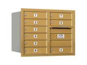 Durable Horizontal Mailbox with 9 MB1 Doors in Gold
