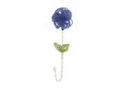 Clothes Hook Beaded Flower Blue