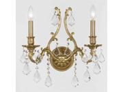 Crystorama Yorkshire Ornate Aged Brass Sconce Crystal 5142 AG CL MWP